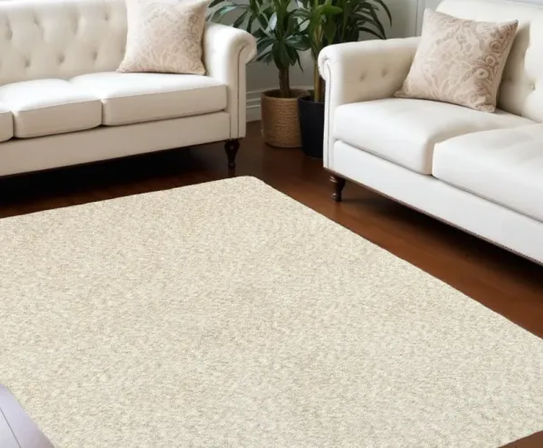8' x 11' Shag Ivory Indoor Area Rug - Modern