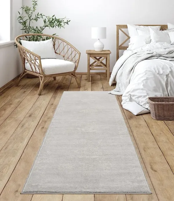 10' Abstract Runner Rug - Gray Beige