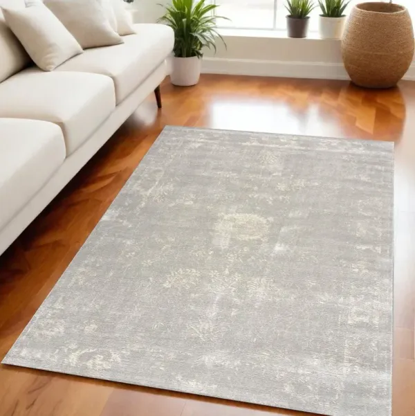 5' x 8' Modern Distressed Area Rug - Gray