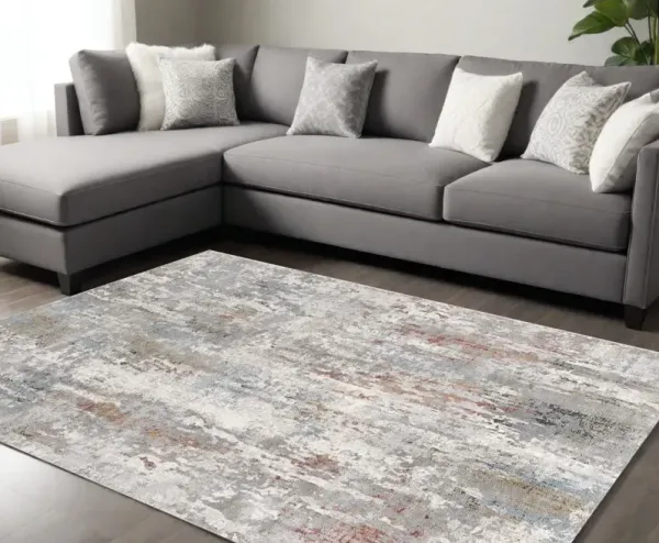 7' x 10' Abstract Pattern Area Rug - Gray