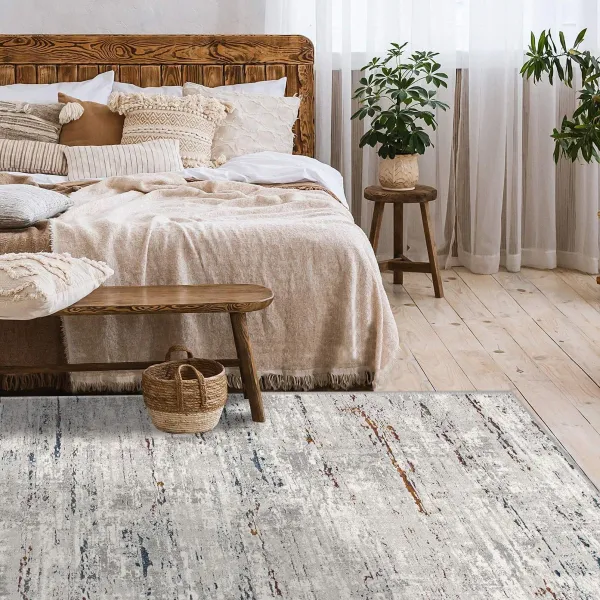 5.3' x 7.6' Abstract Area Rug - Grey