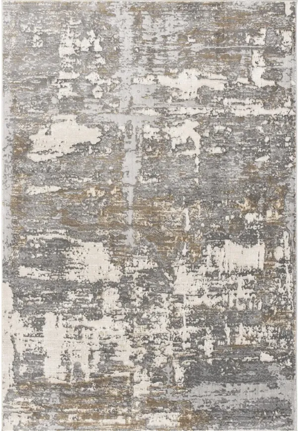 8' x 11' Distressed Area Rug - Beige And Gray