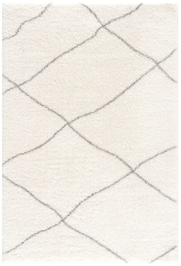 3' x 5' Modern Uneven Lattice Area Rug - Ivory