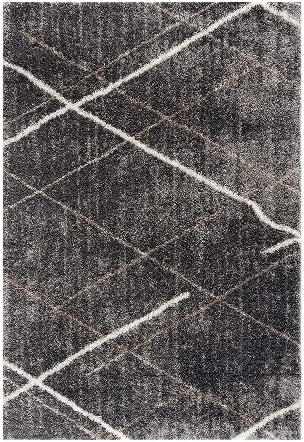 3' x 5' Modern Distressed Lines Area Rug - Gray