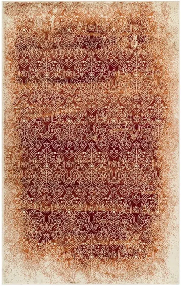 5' x 8' Medallion Stain Resistant Area Rug - Orange