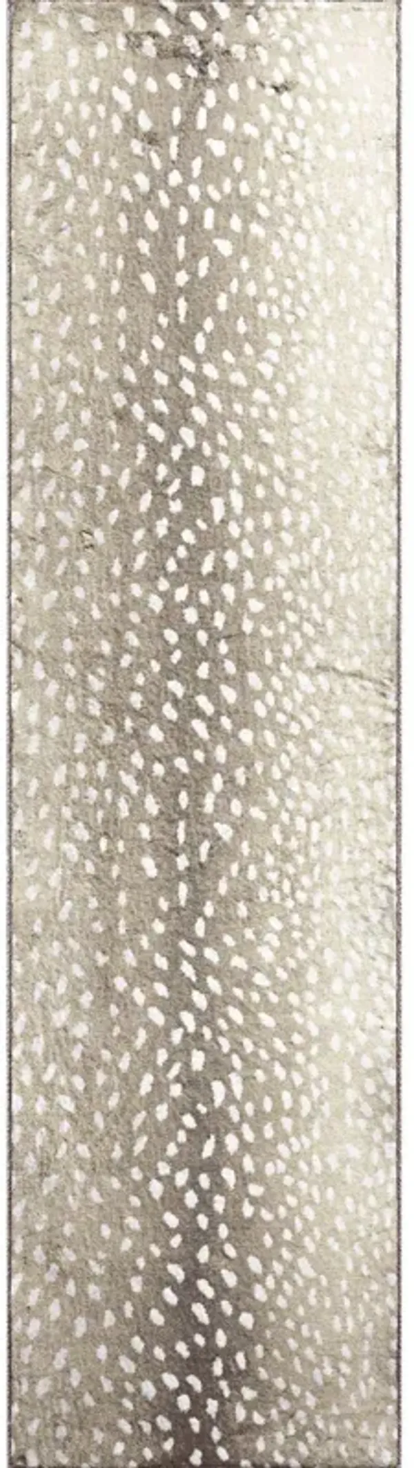 2' x 8' Gazelle Print Shag Handmade Non Skid Runner Rug - Beige