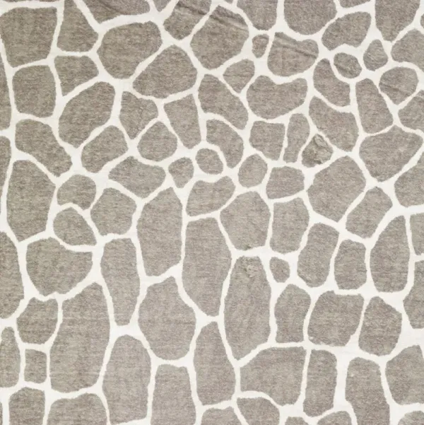 2' x 8' Giraffe Print Shag Handmade Non Skid Runner Rug - Beige