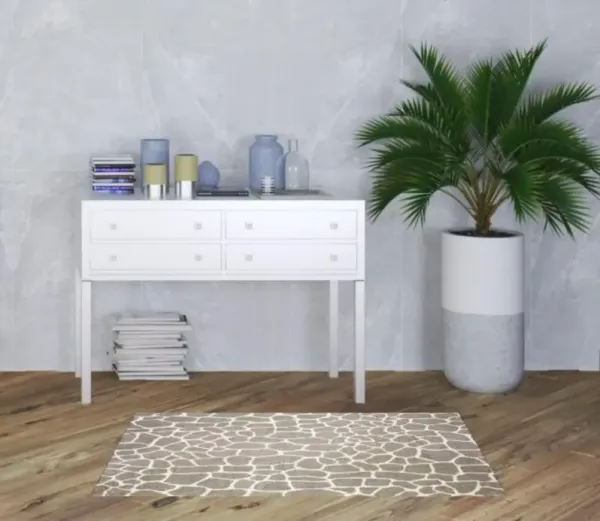 3' x 5' Giraffe Print Shag Handmade Non Skid Area Rug - Beige