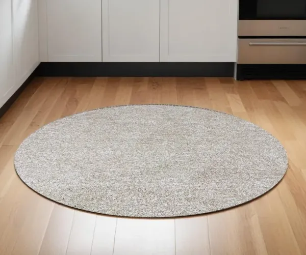 6' Round Hand Woven Area Rug - Ivory