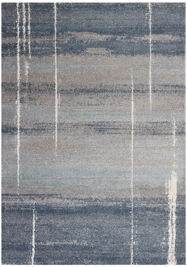 5' x 8' Machine Woven Abstract Indoor Area Rug - Blue Gray