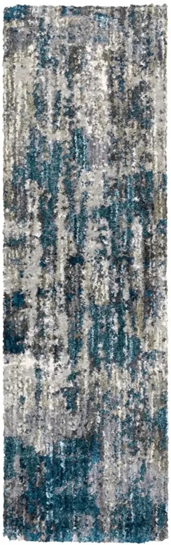 2' x 8' Gray Skies Runner Rug - Gray And Blue