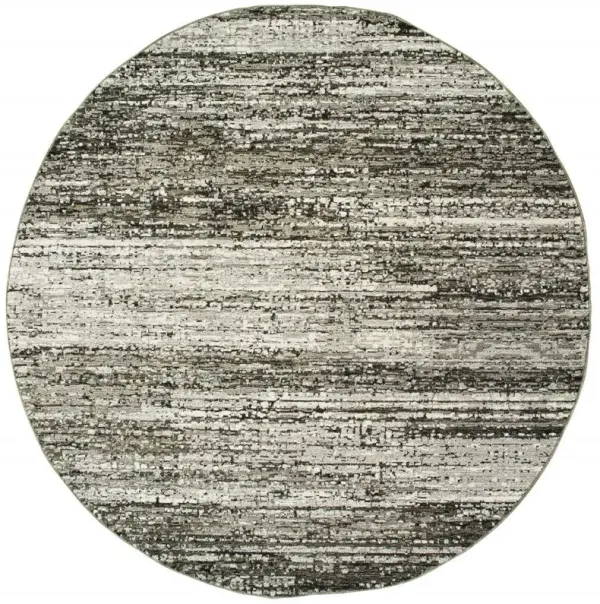 7' Round Abstract Area Rug - Ash And Slate