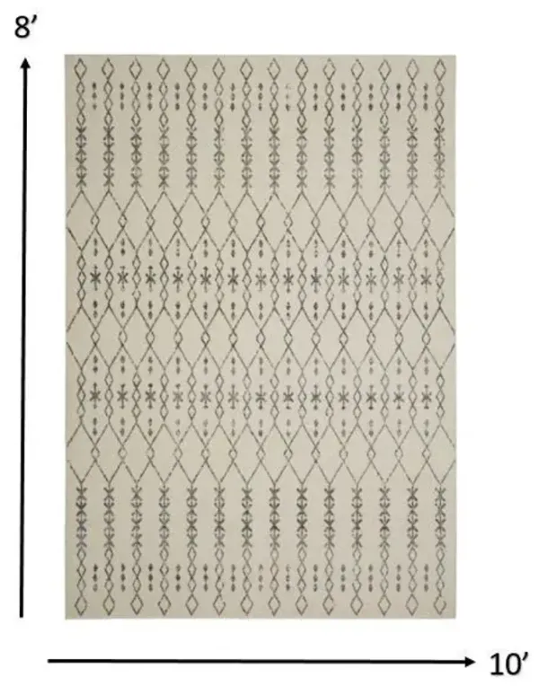 8' x 10' Geometric Power Loom Area Rug - Gray