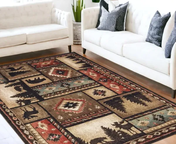 5' x 7' Area Rug - Brown And Black