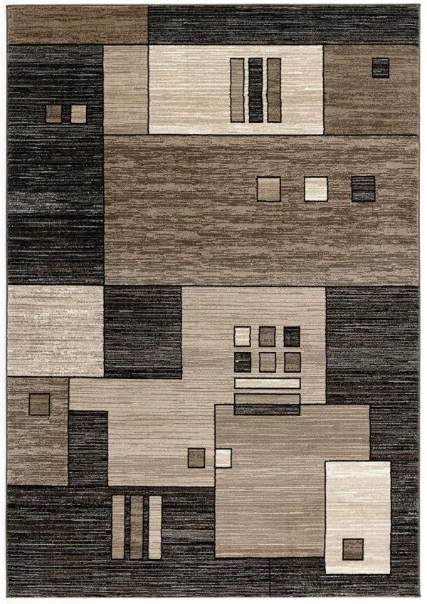 13' Abstract Power Loom Runner Rug - Beige