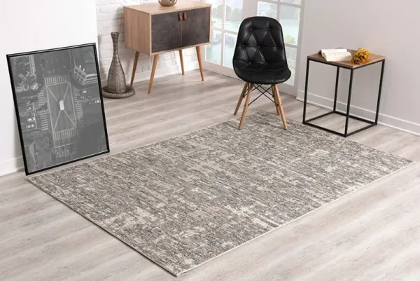 10' Abstract Power Loom Runner Rug - Ivory