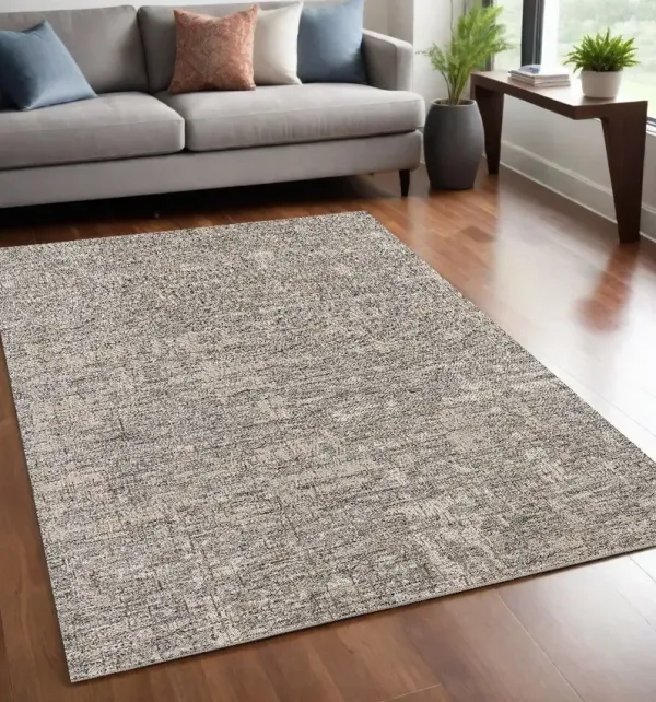5.3' x 7.6' Abstract Area Rug - Gray And Ivory