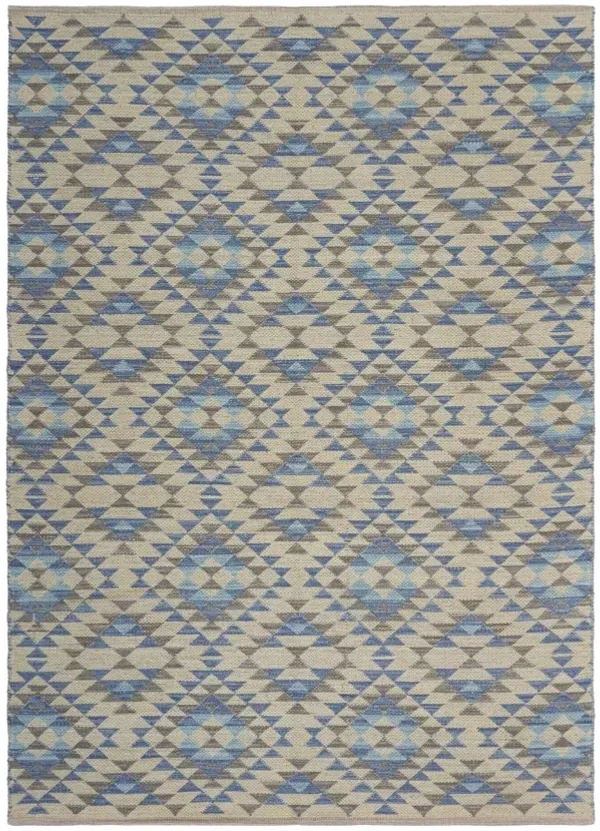 3' x 4' Decorative Lattice Area Rug - Blue