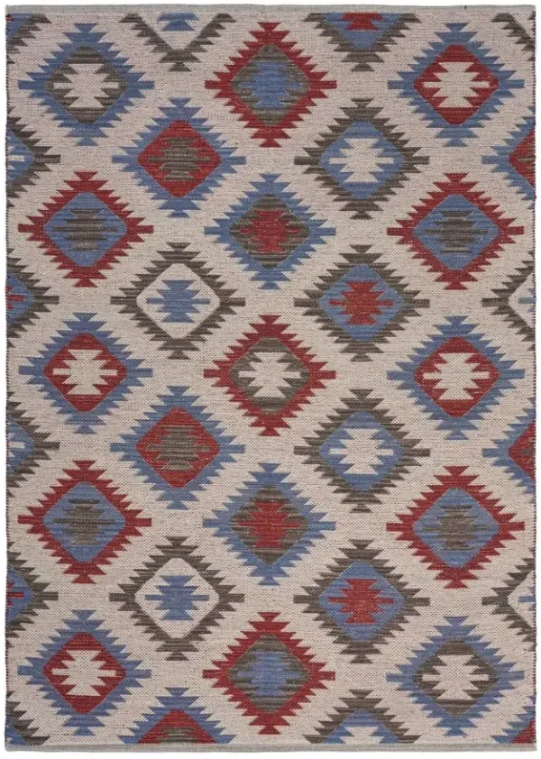 3' x 4' Geometric Diamonds Area Rug - Red And Blue