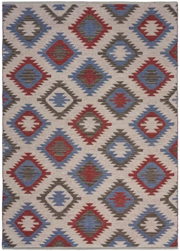 3' x 5' Geometric Diamonds Area Rug - Red And Blue