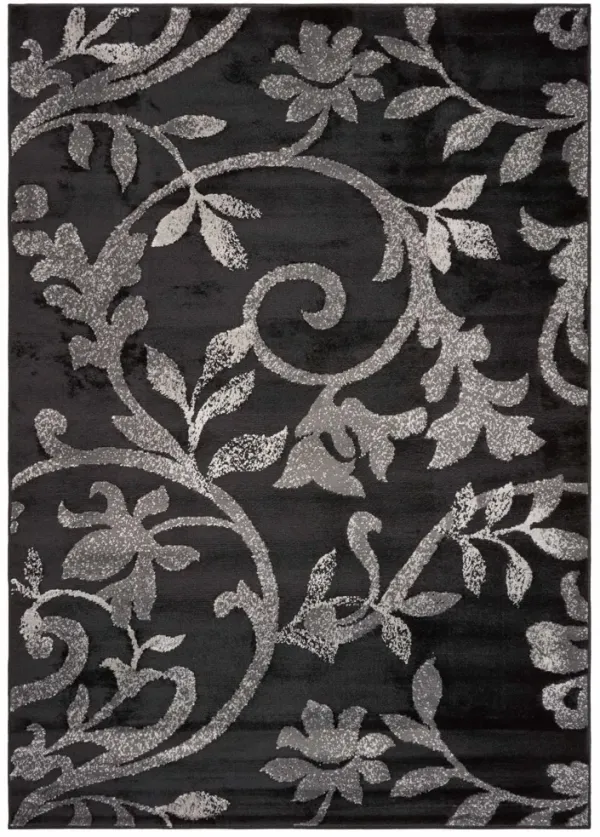 8' x 10' Filigree Vines Area Rug - Black
