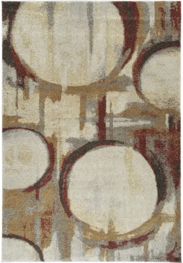 10' x 13' Geometric Area Rug - Brick Ivory And Gold