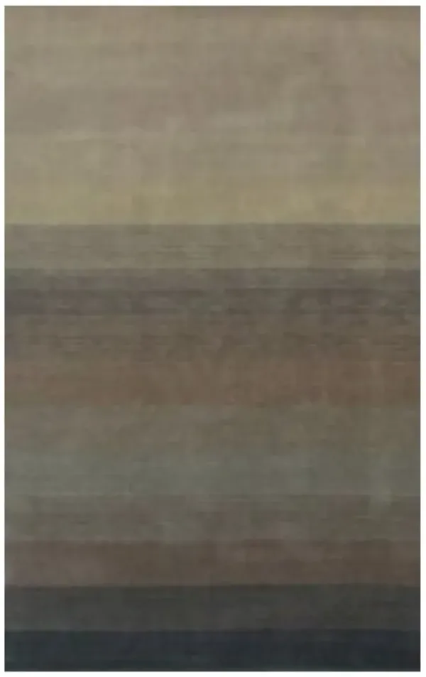 9' x 12' Hand Loomed Non Skid Area Rug - Indigo And Tan