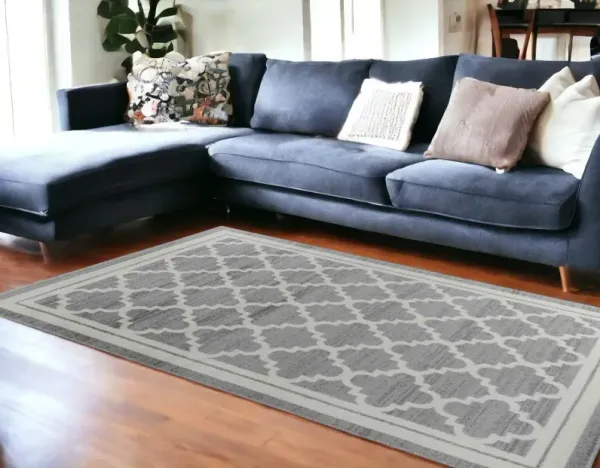 8' x 11' Moroccan Area Rug - Gray