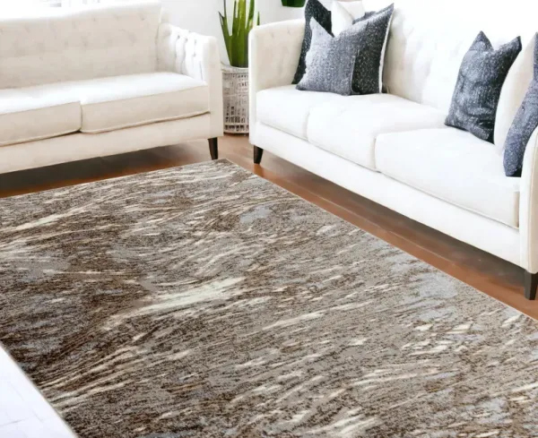 7' x 10' Abstract Area Rug - Brown