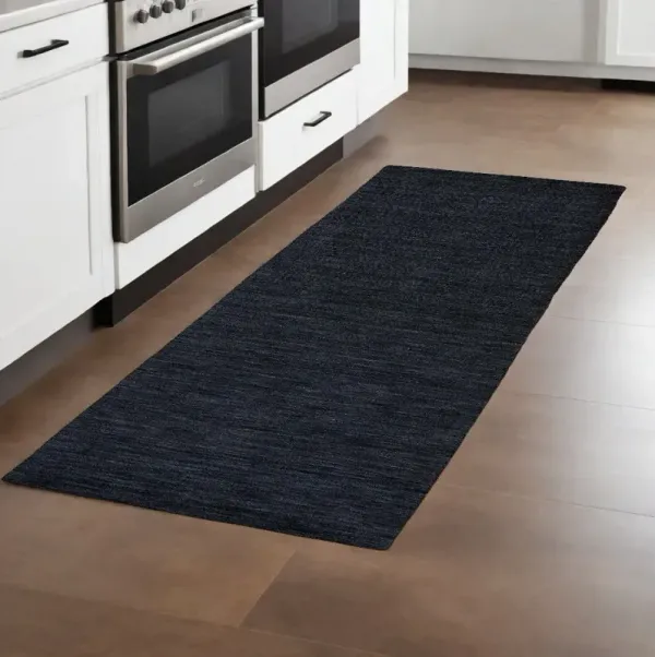 8' Runner Hand Woven Runner Rug - Black