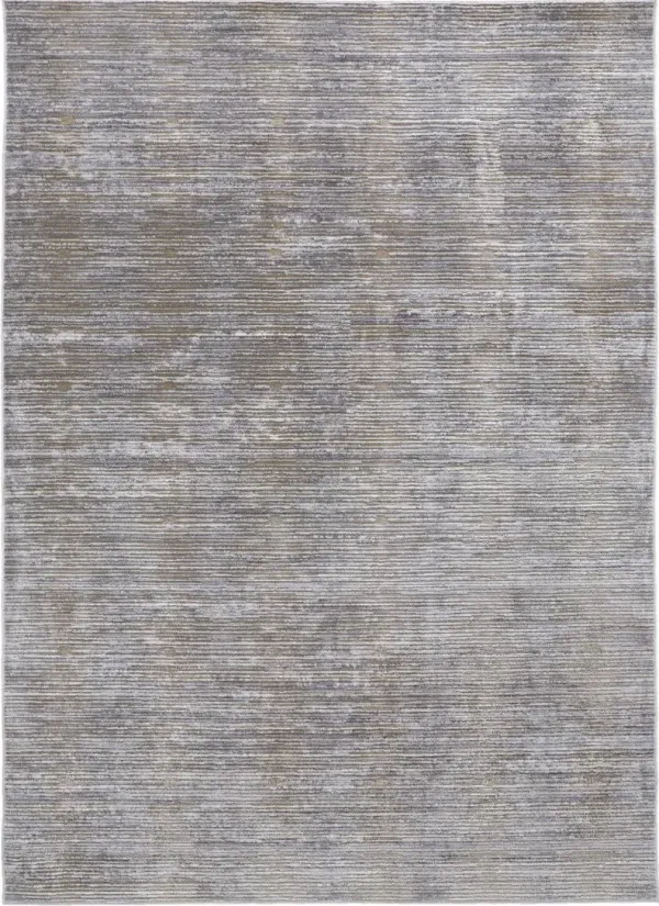 12' x 15' Abstract Power Loom Area Rug - Taupe Silver And Tan