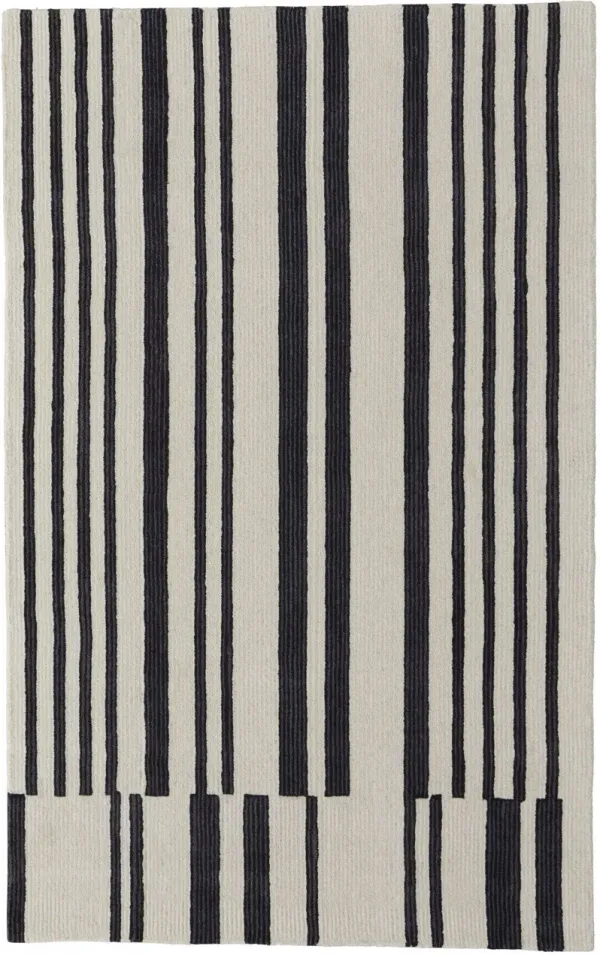 12' x 15' Wool Abstract Tufted Handmade Area Rug - Ivory And Black