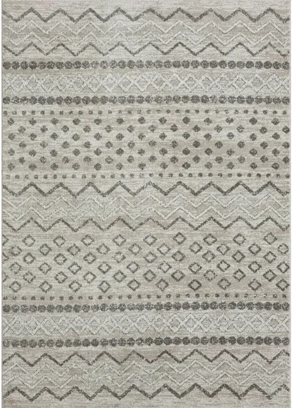 5' x 7' Geometric Washable Area Rug - Beige