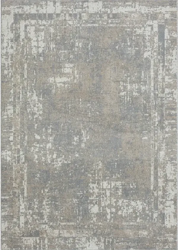 5' x 7' Abstract Distressed Washable Area Rug - Gray