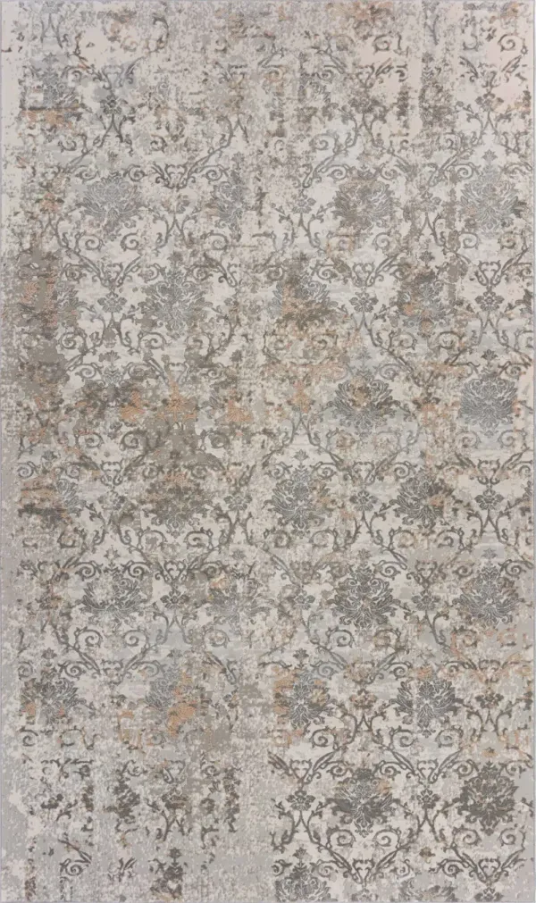 8' x 11' Abstract Distressed Area Rug - Cream