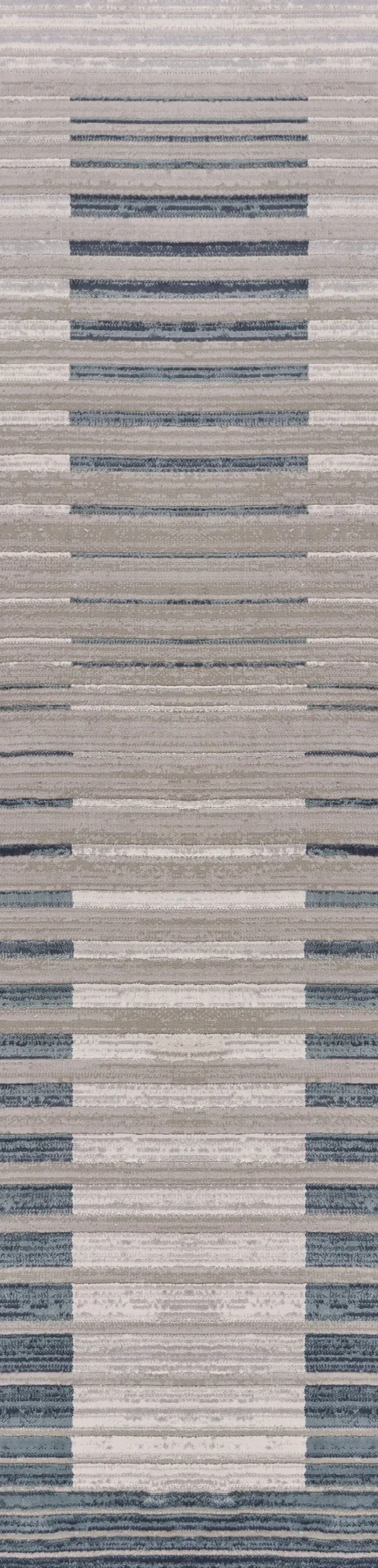 8' Abstract Runner Rug - Ivory And Blue