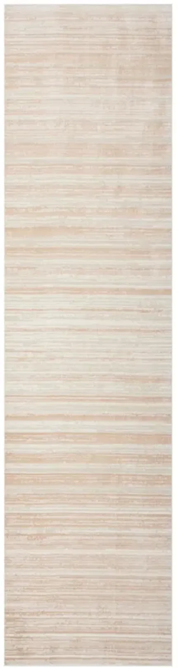 8' Abstract Distressed Runner Rug - Beige