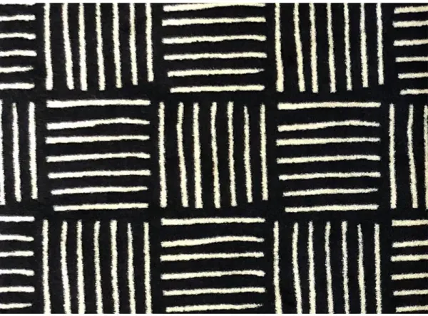 2' x 3' Abstract Machine Tufted Area Rug - Black And Off White