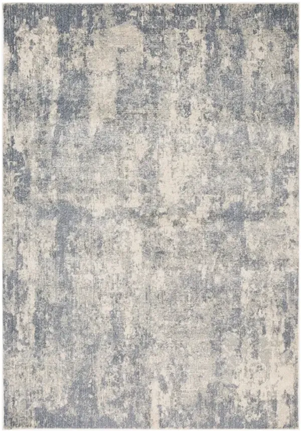 5' x 8' Abstract Power Loom Area Rug - Light Gray And Blue