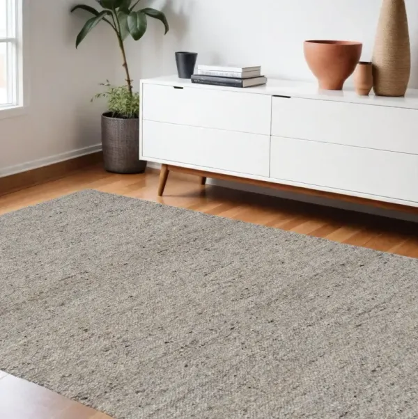 9' x 12' Hand Woven Area Rug - Beige And Gray