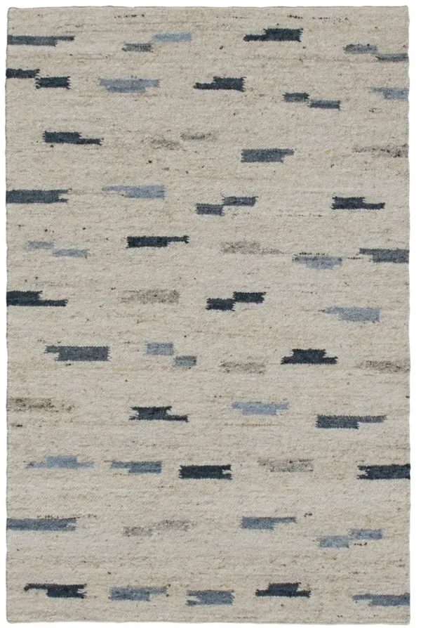 9' x 12' Wool Abstract Hand Woven Area Rug - Blue