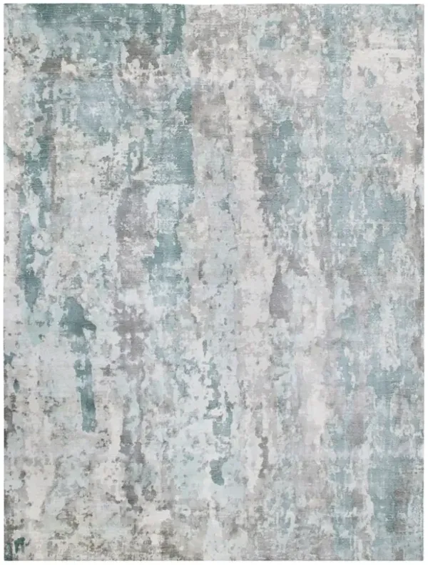 6' x 9' Abstract Hand Loomed Area Rug - Blue