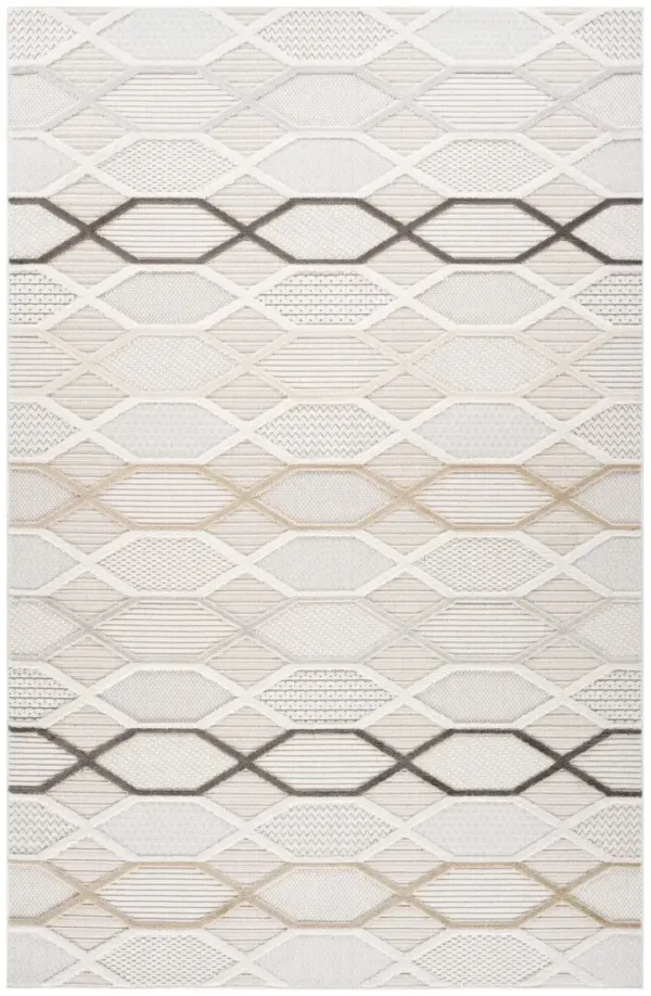 4' x 6' Abstract Distressed Area Rug - Cream And Beige