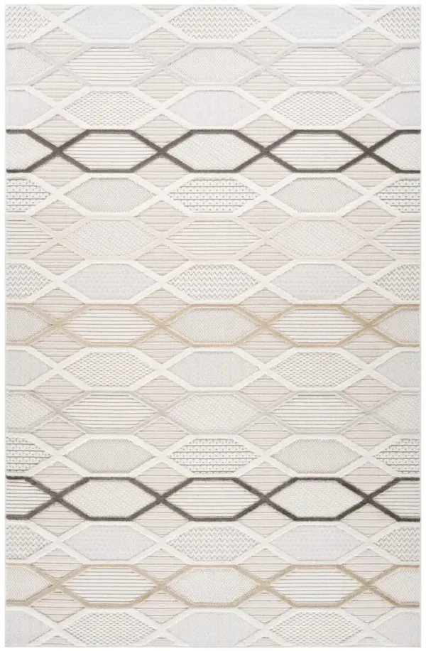 8' x 11' Abstract Distressed Area Rug - Cream And Beige