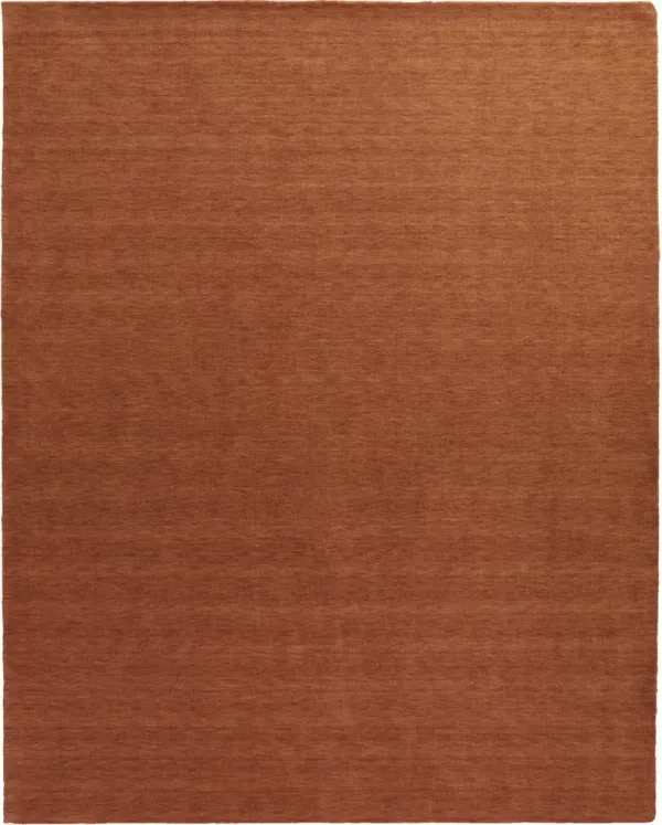 9' x 13' Wool Hand Woven Area Rug - Orange