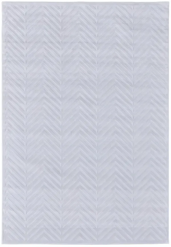5.3' x 7.5' Geometric Power Loom Area Rug - White