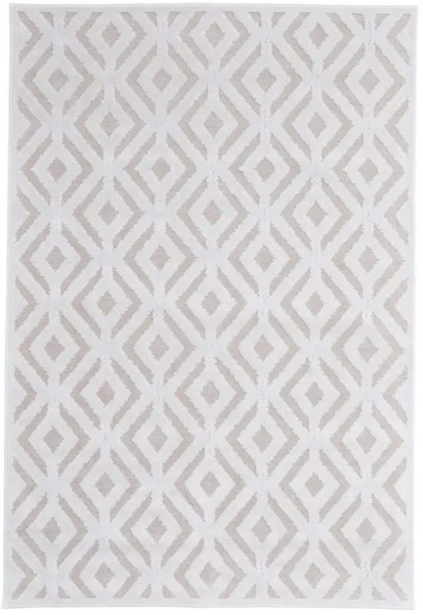 5' x 8' Power Loom Area Rug - Pink And White