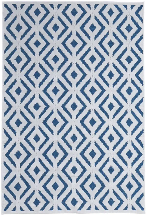 5' x 8' Power Loom Area Rug - Blue And White