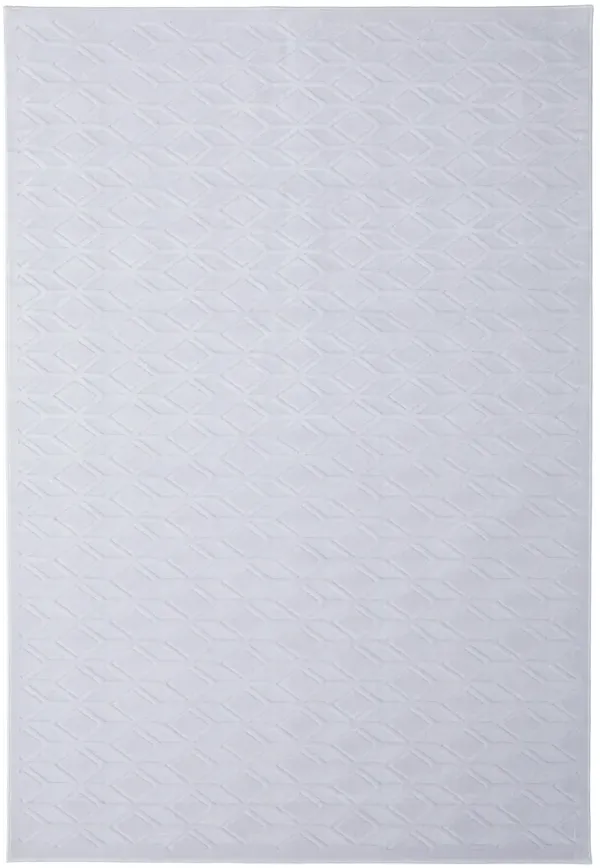 5' x 8' Geometric Power Loom Area Rug - White