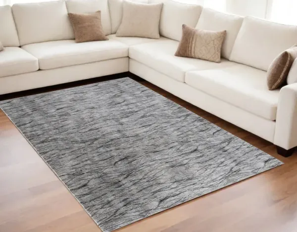 5' x 8' Abstract Power Loom Area Rug - Gray Ivory And Tan